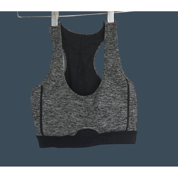 COMFTABLE WOMENS BLACK/GREY SPORTS BRA SIZE SMALL